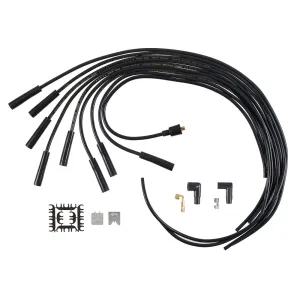 ACCEL Super Stock Spiral Core 8 mm Spark Plug Wire Set - Black - Straight Plug Boots - HEI Style Terminal - Cut-To-Fit - V8 5040K