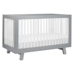 Babyletto Hudson 3-in-1 Convertible Crib with Toddler Conversion Kit - Grey and White