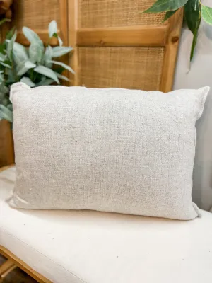 Beige Linen Lumbar Pillow
