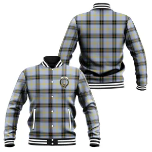 Bell Tartan Baseball Jacket with Family Crest