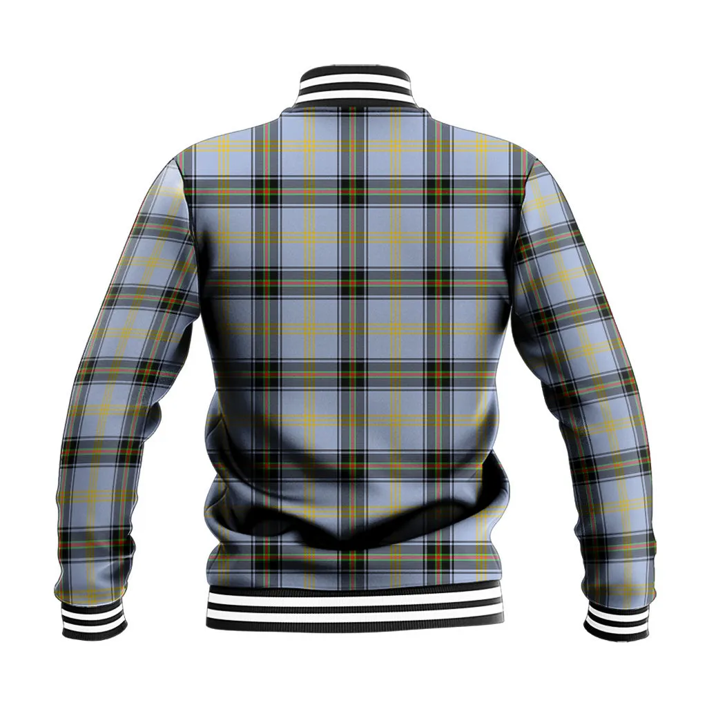Bell Tartan Baseball Jacket with Family Crest