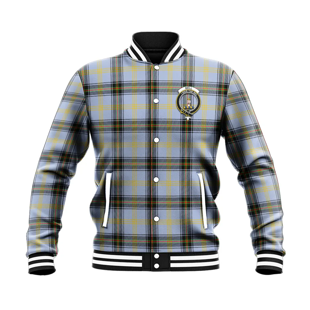 Bell Tartan Baseball Jacket with Family Crest