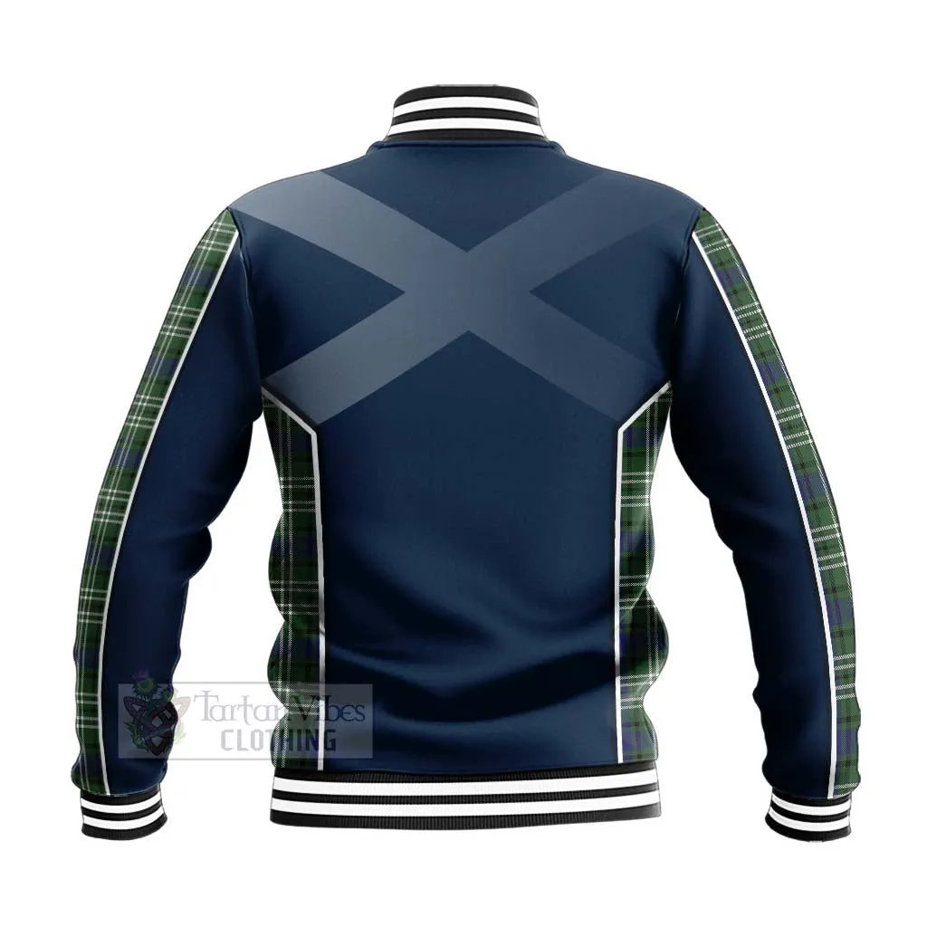 Blyth Tartan Baseball Jacket with Family Crest and Scottish Thistle Vibes Sport Style