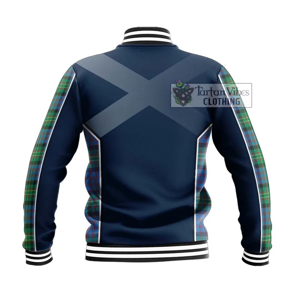 Bowie Ancient Tartan Baseball Jacket with Family Crest and Lion Rampant Vibes Sport Style