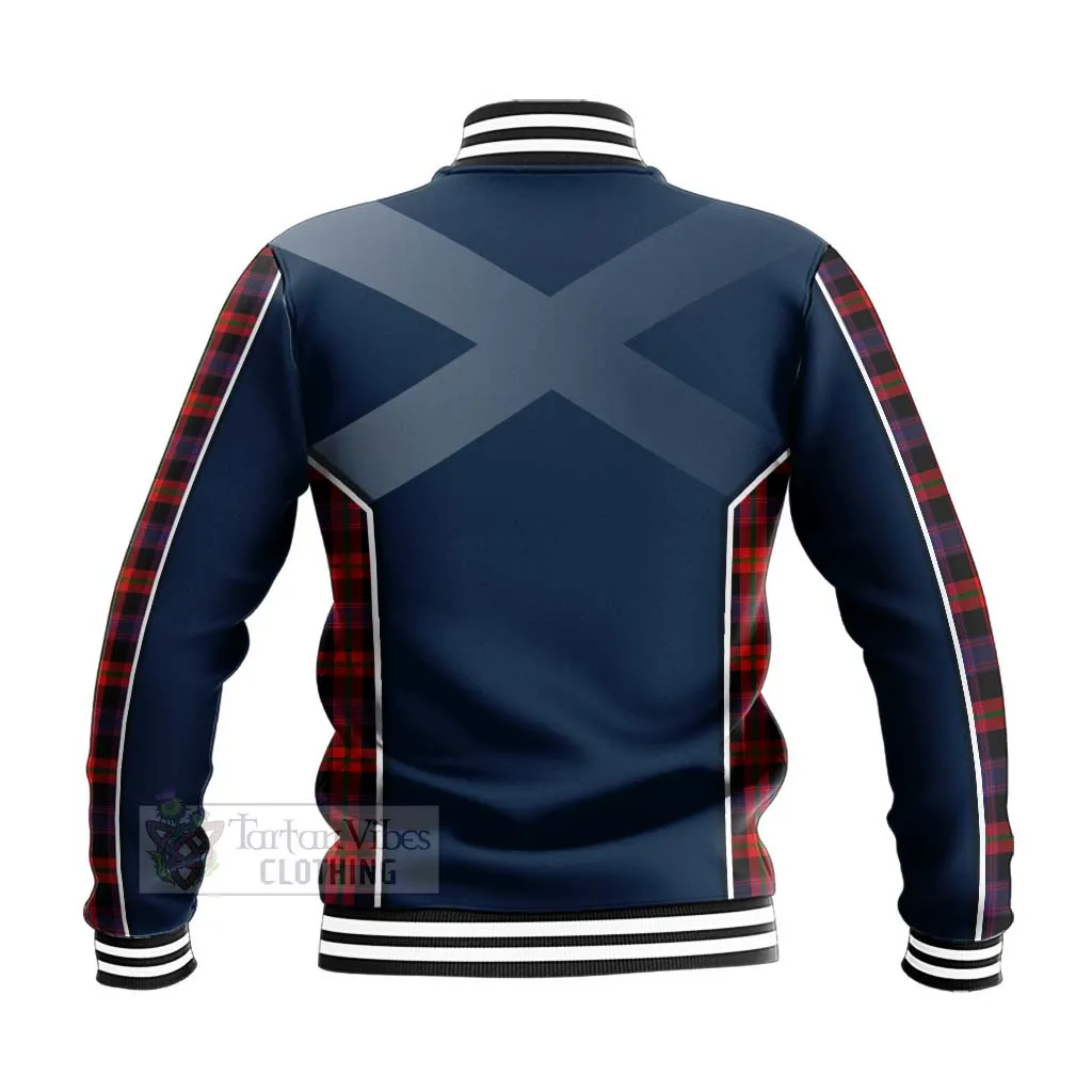 Brown (Broun) Tartan Baseball Jacket with Family Crest and Scottish Thistle Vibes Sport Style
