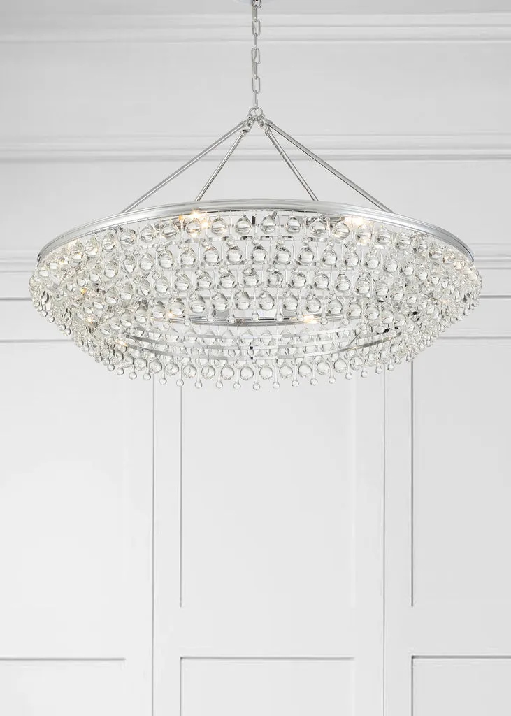 Calypso 8 Light Crystal Teardrop Polished Chrome Chandelier