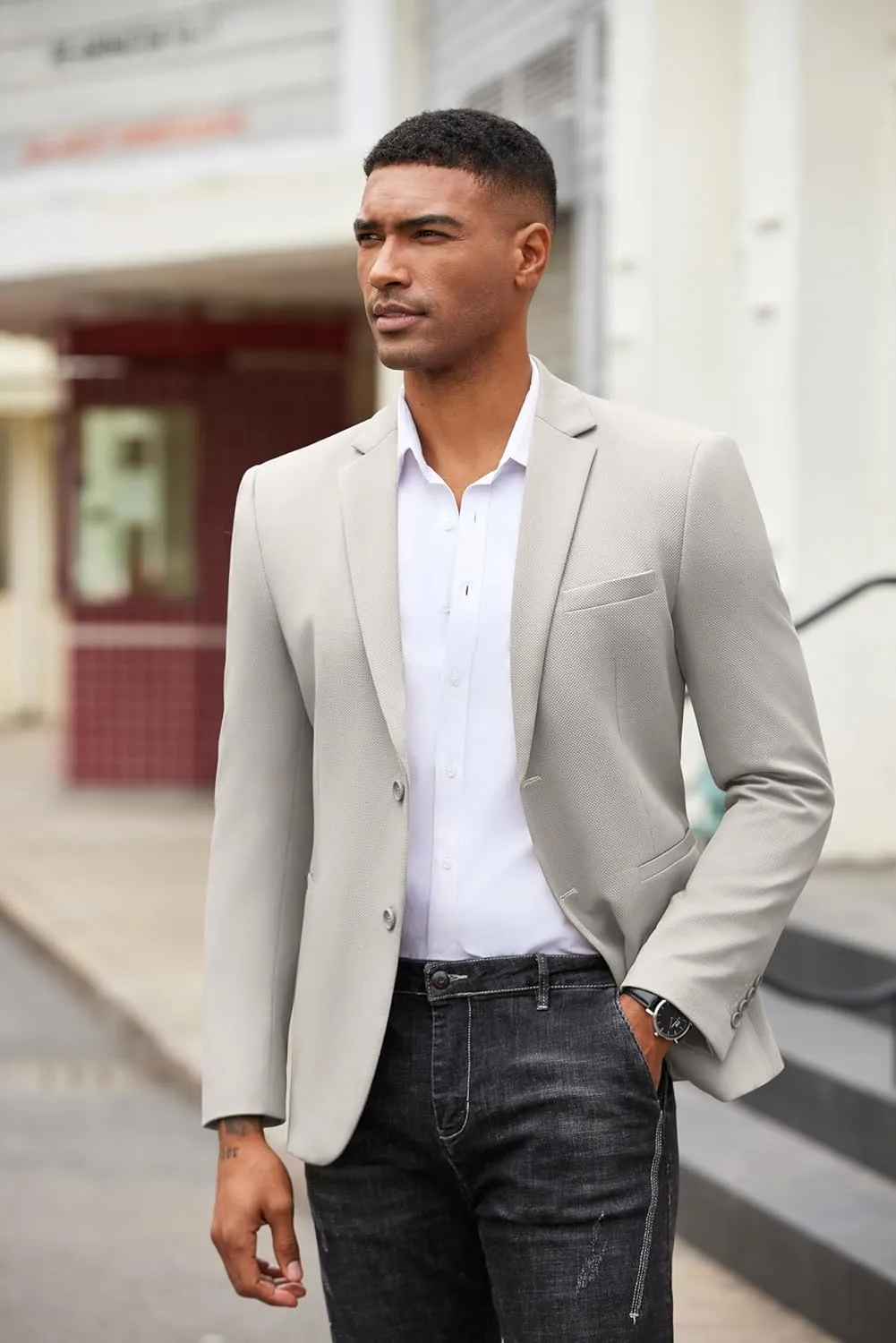 COOFANDY Men's Casual Blazer Slim Fit Suit Jackets Two Button Lightweight Knit Sport Coat