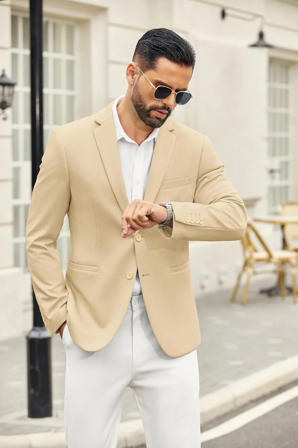 COOFANDY Men's Casual Blazer Slim Fit Suit Jackets Two Button Lightweight Knit Sport Coat