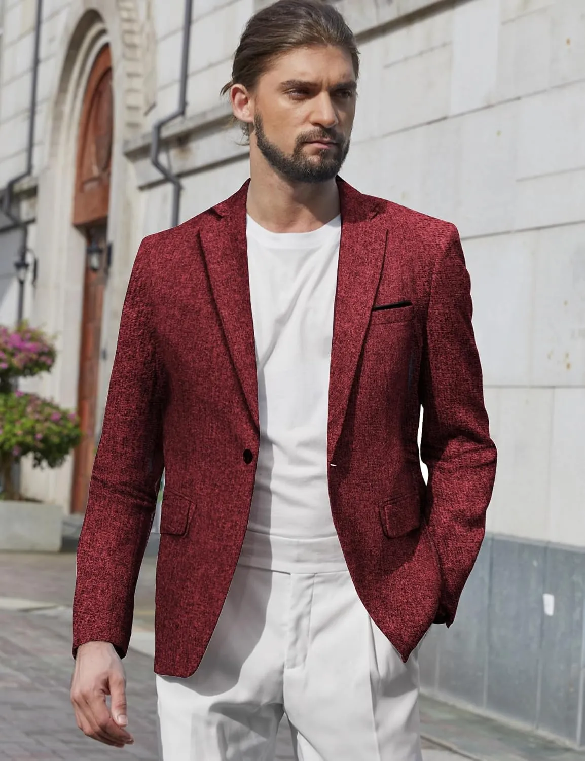 COOFANDY Men's Casual Blazer Suit Jackets Slim Fit One Button Business Sport Coats