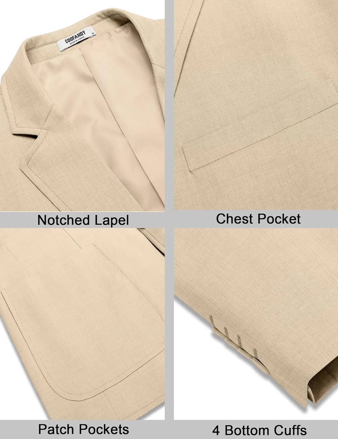 COOFANDY Mens Casual Sport Coat Lightweight Two Button Blazer Slim Fit Business Jackets