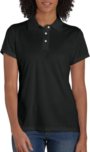 Hanes Sport Women's Cool DRI Performance Polo,Black,Large