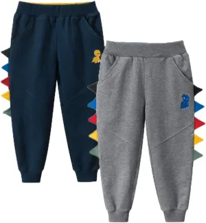 HILEELANG Toddler Boy Sweatpants Kids Sport Jogger Cotton Casual Active Playwear Sweats Pants 2-Pack
