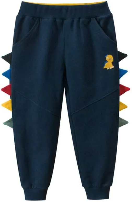 HILEELANG Toddler Boy Sweatpants Kids Sport Jogger Cotton Casual Active Playwear Sweats Pants 2-Pack