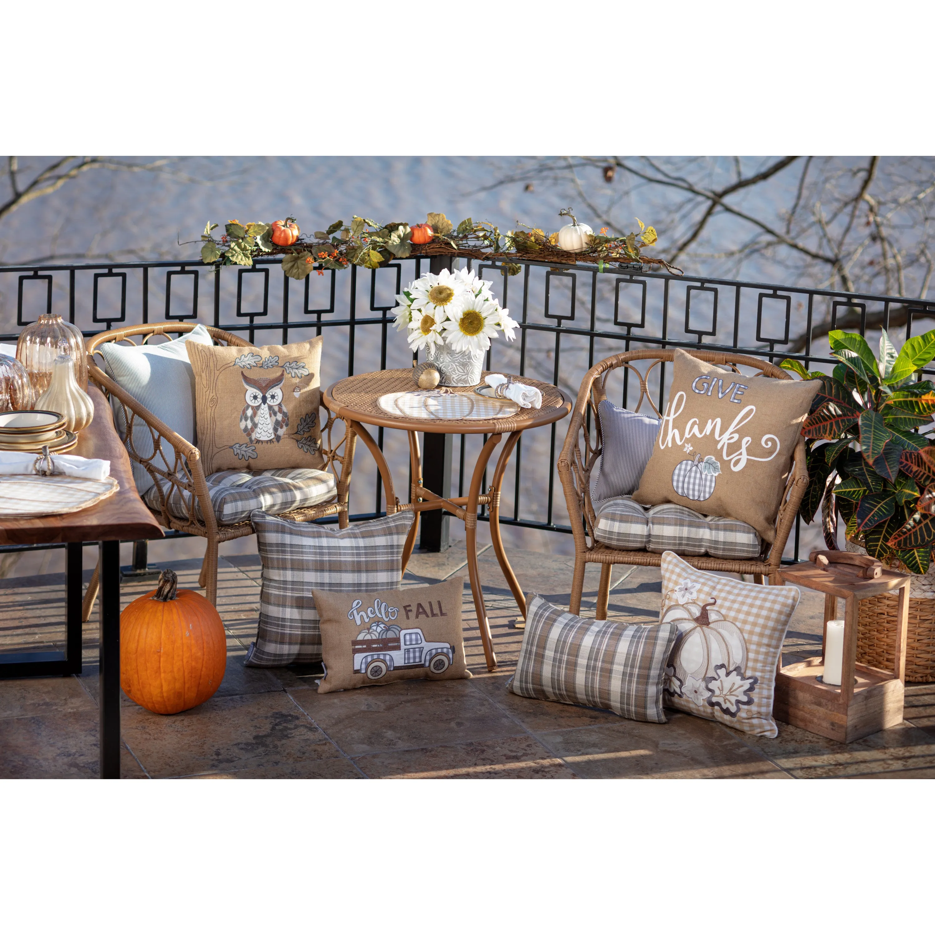 Indoor Pumpkin Check Natural Placemat