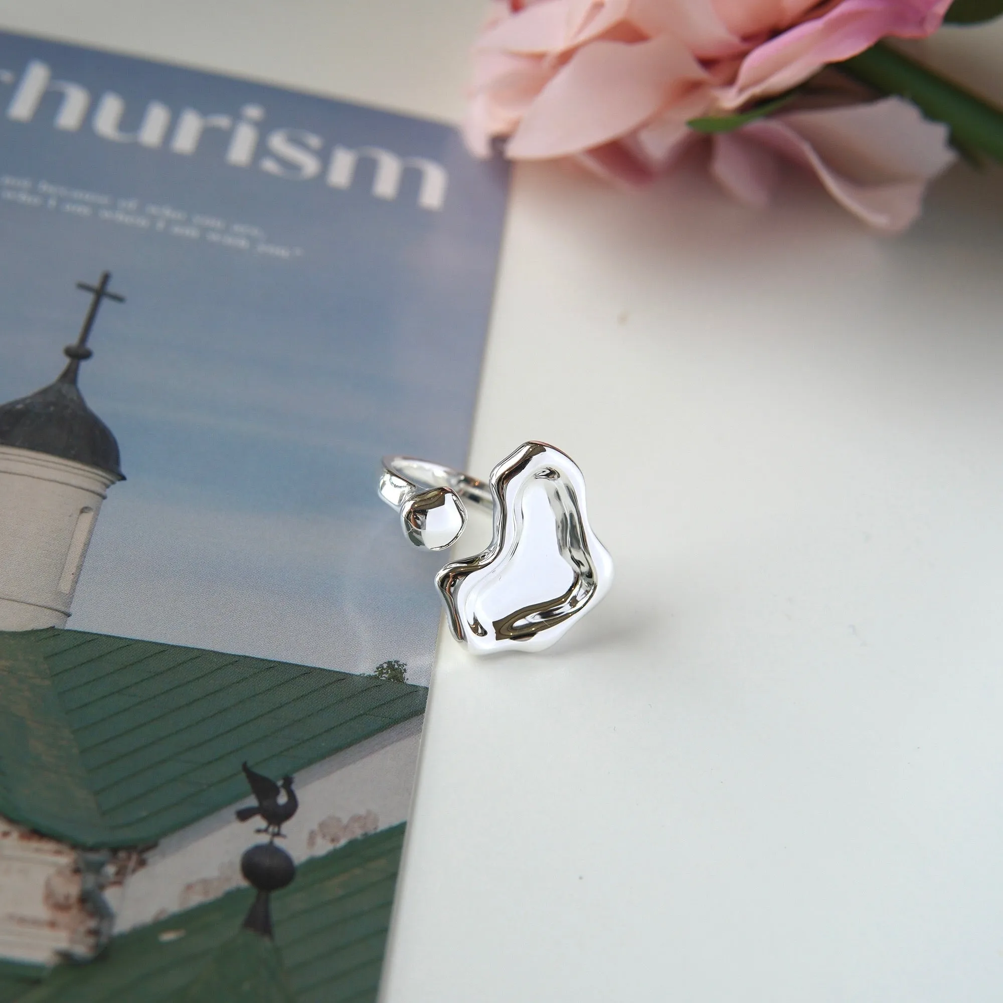 Irregular Shaped Silver Ring