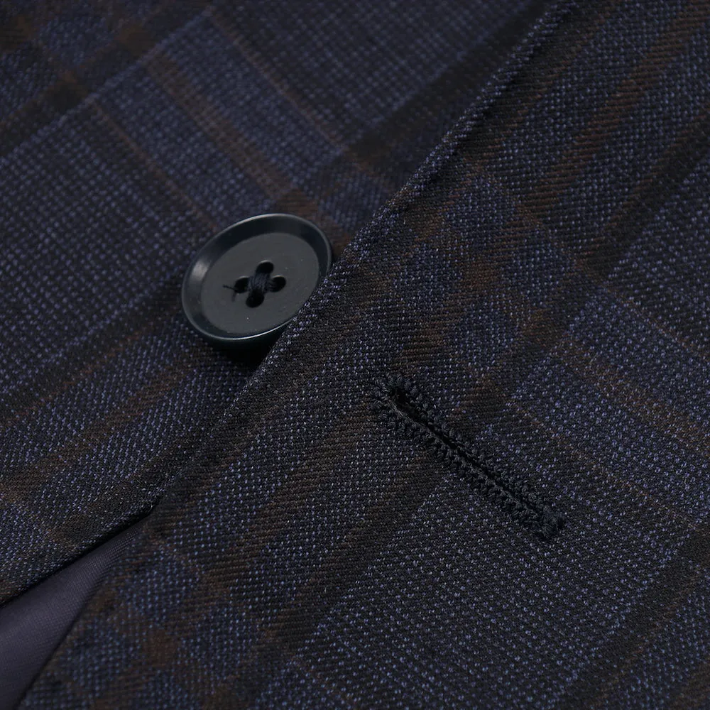 Isaia Dark Blue Check Wool Sport Coat