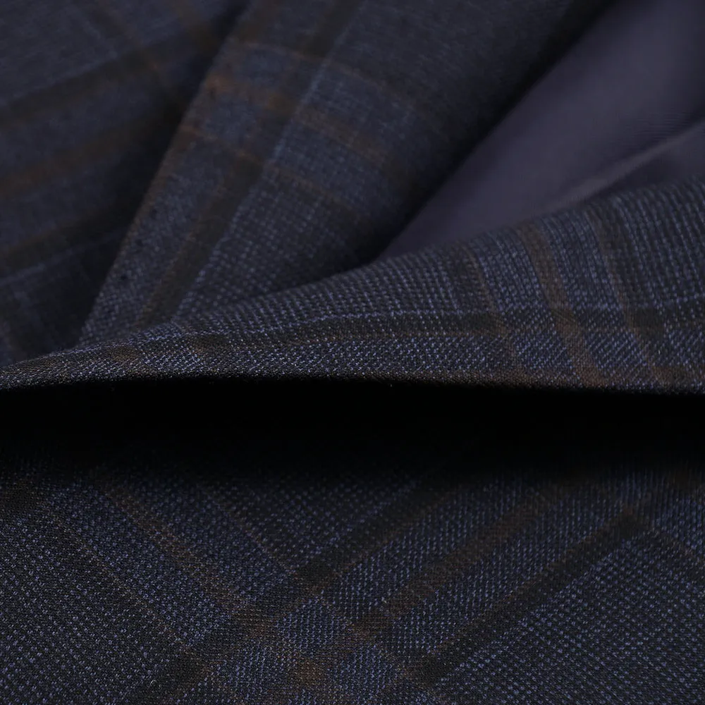 Isaia Dark Blue Check Wool Sport Coat