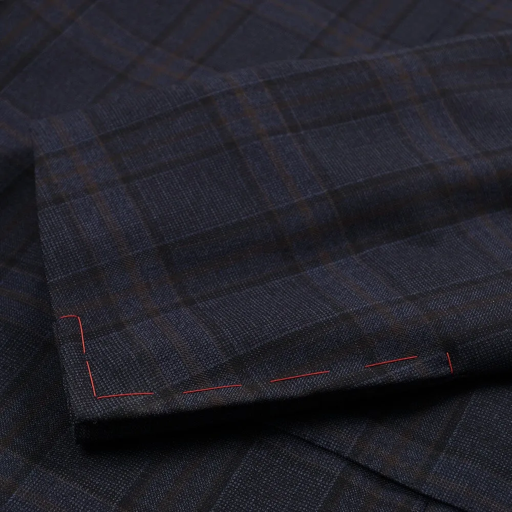 Isaia Dark Blue Check Wool Sport Coat