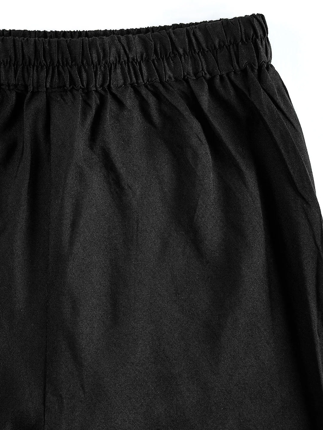 Jashvi Boys' Black Jacket,Kurta And Pyjama Set.
