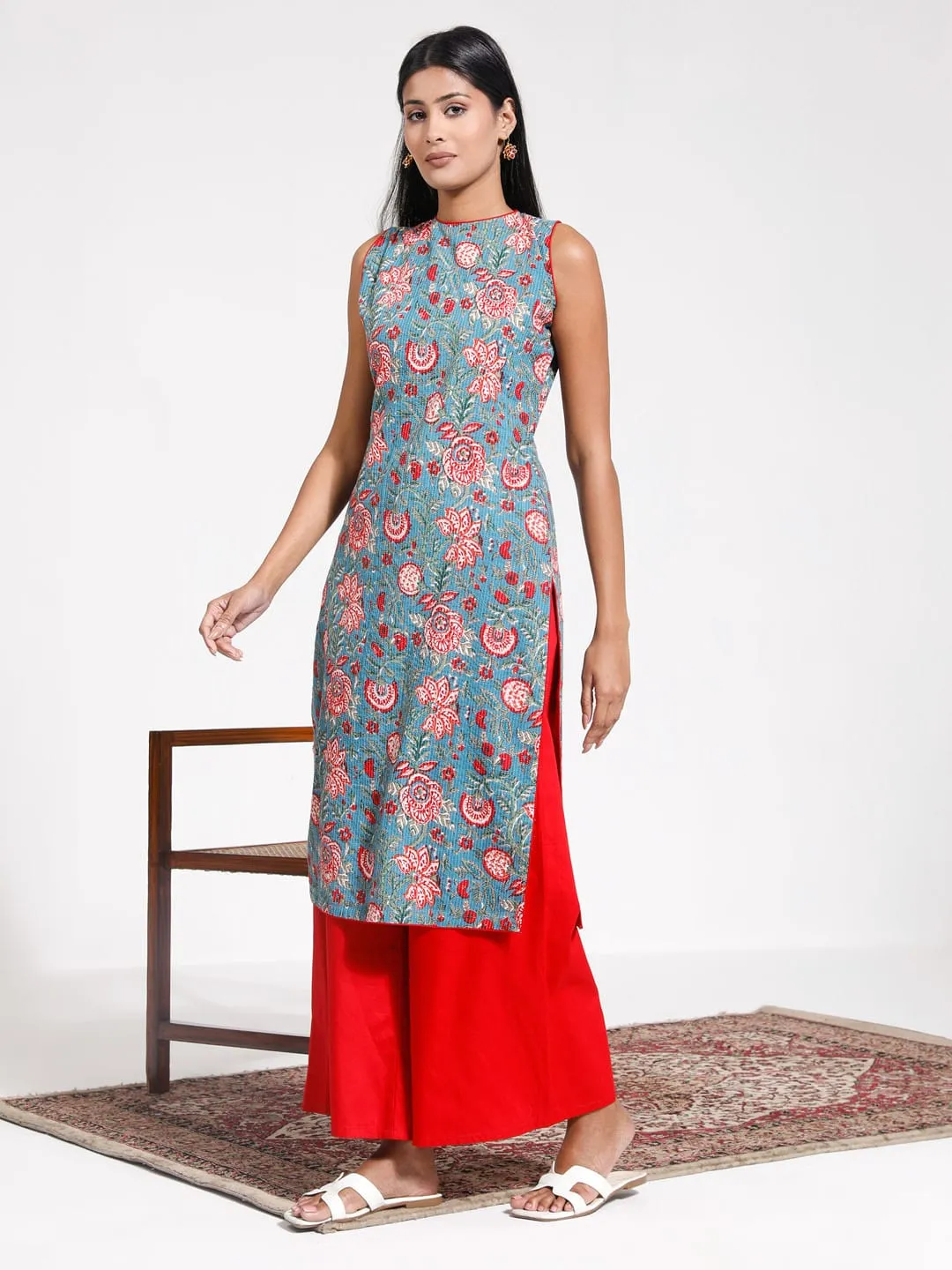 Jashvi Women's Kalamkari Printed Kantha Kurta
