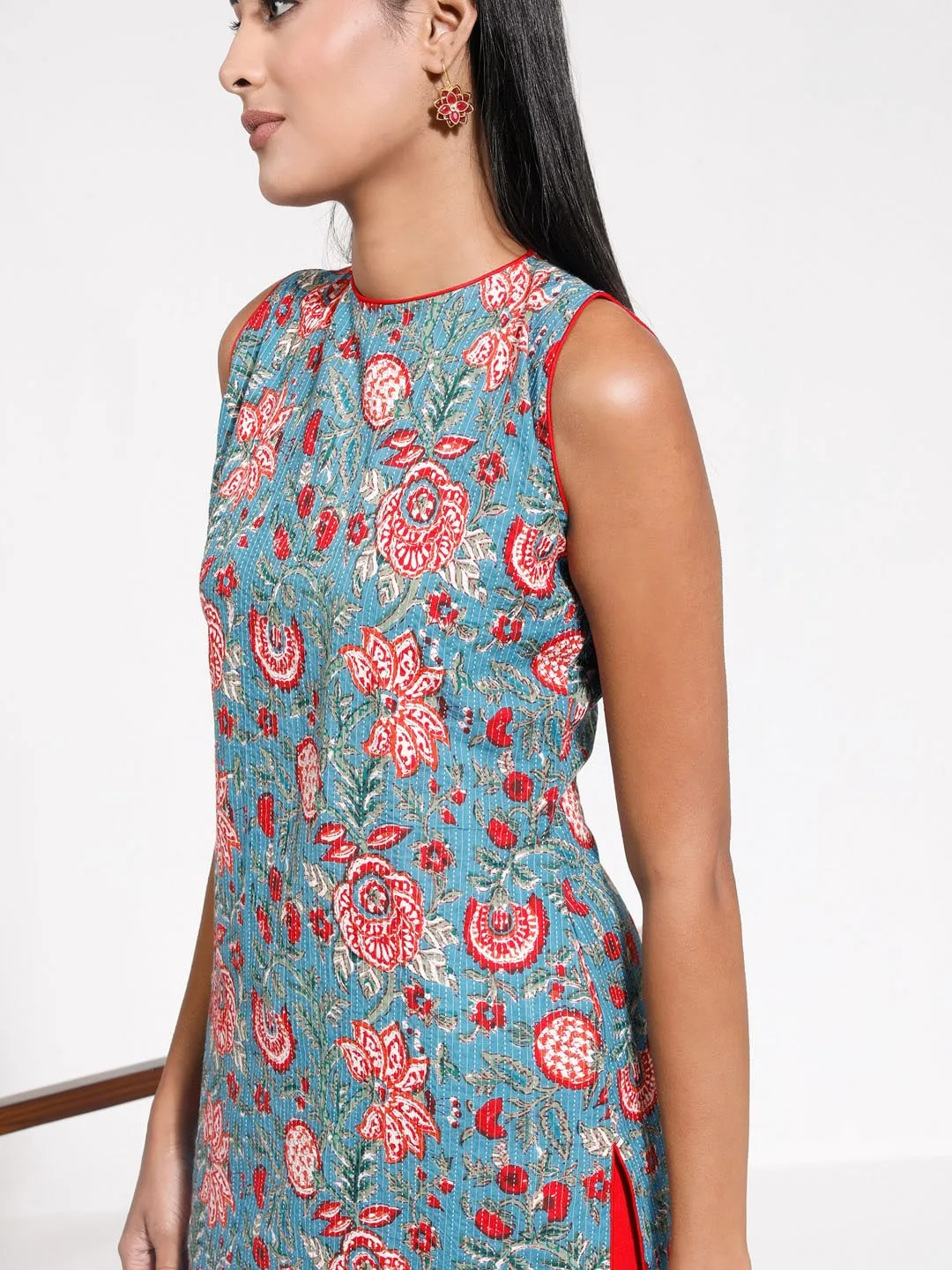 Jashvi Women's Kalamkari Printed Kantha Kurta