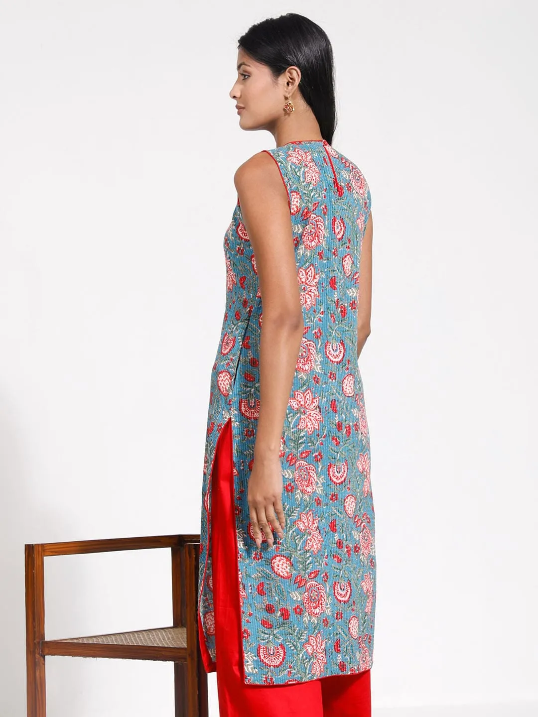 Jashvi Women's Kalamkari Printed Kantha Kurta