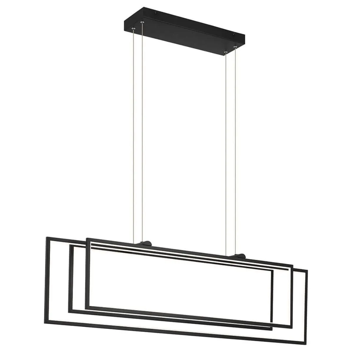 Jestin 46 in. 3 Lights Chandelier Matte Black Finish