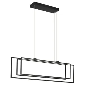 Jestin 46 in. 3 Lights Chandelier Matte Black Finish