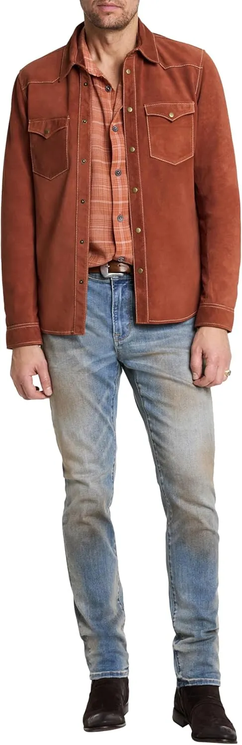 John Varvatos Men's Mason Leather Shirt Jacket