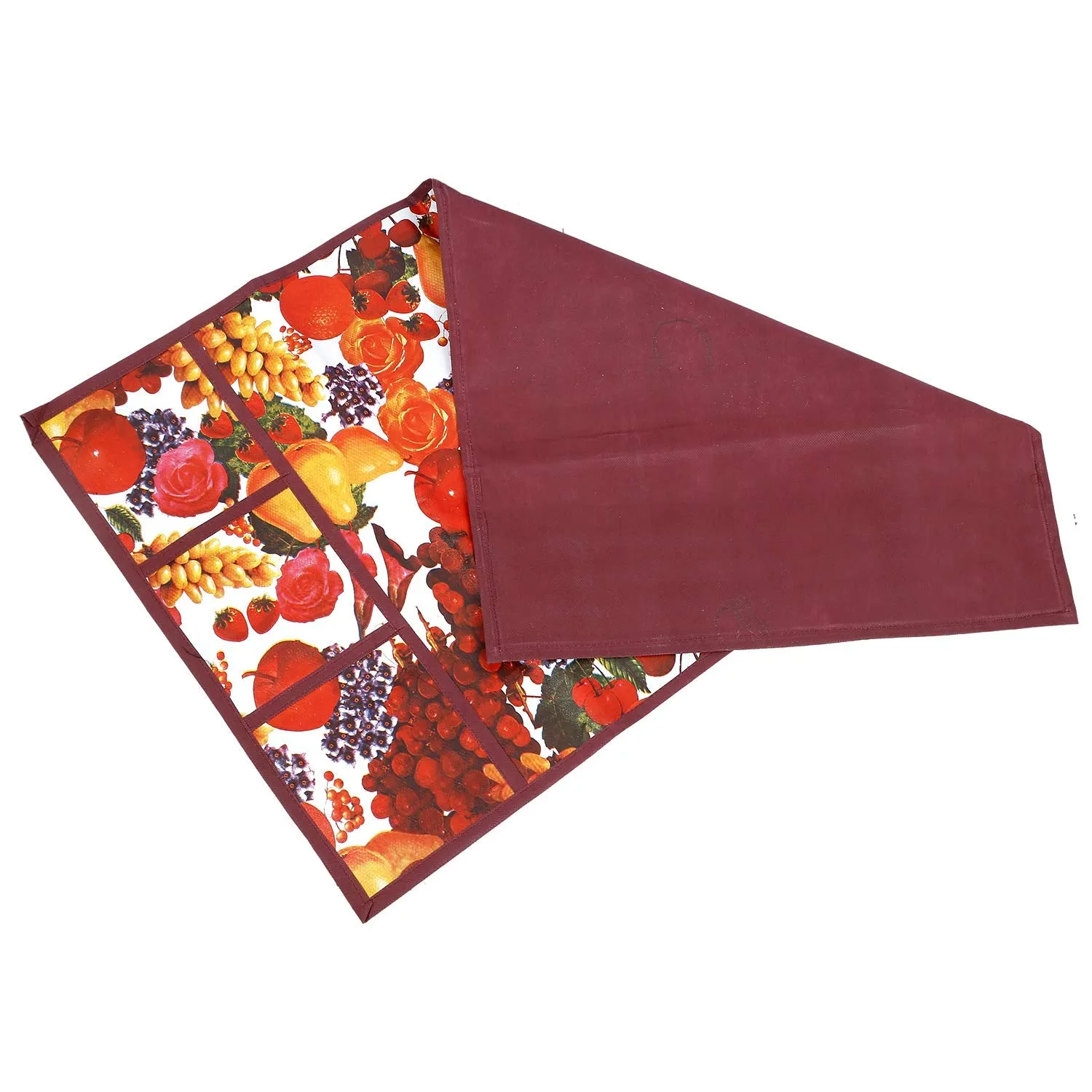 Kuber Industries Fruits Design 3 Pieces PVC Fridge Mats,2 Piece Handle Cover and 1 Piece Fridge Top Cover (Red & White) CTKTC34092
