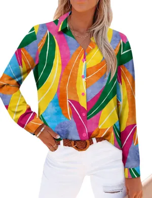 Magritta Long Sleeve Shirts for Women Fashion Button Down Blouse Tops