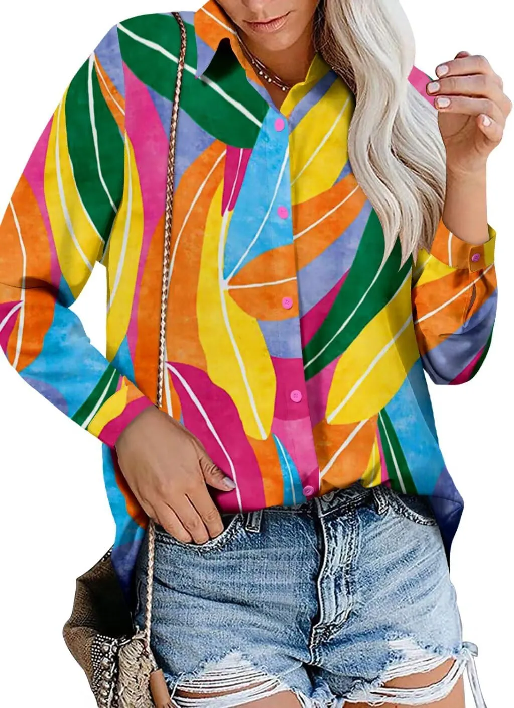 Magritta Long Sleeve Shirts for Women Fashion Button Down Blouse Tops