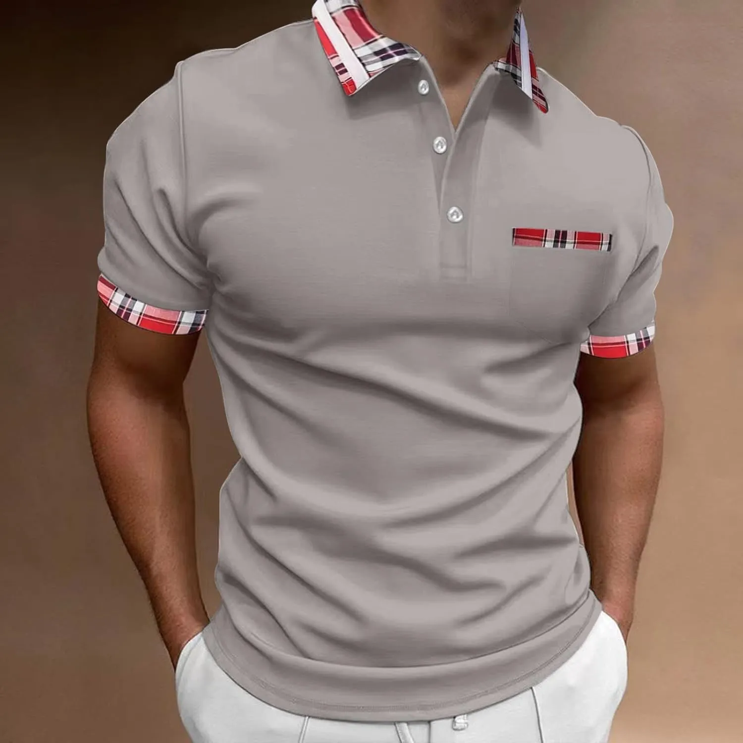 Men's Shirts Turn Down Collar American Flag Print Patriotic Shirts Slim Fit Short Sleeve Golfs Casual Tops for Men