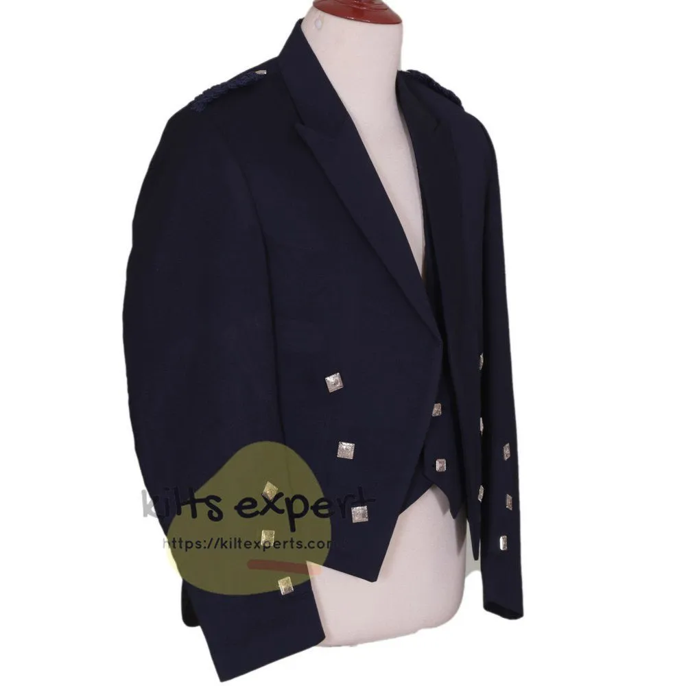 Navy Blue Charlie Jacket With 3 Button Vest