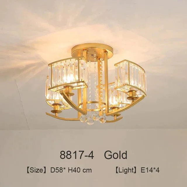 Nordic Crystal Pendant Lights Gold LED Pendant Fixture For Living Room Kitchen Dining Table Modern Industrial Black Bedroom Lamp