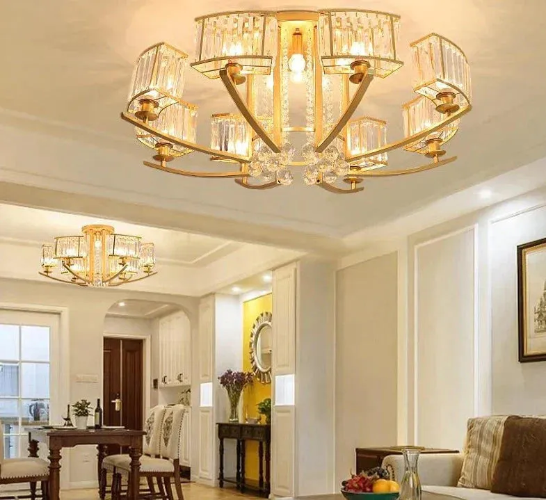 Nordic Crystal Pendant Lights Gold LED Pendant Fixture For Living Room Kitchen Dining Table Modern Industrial Black Bedroom Lamp