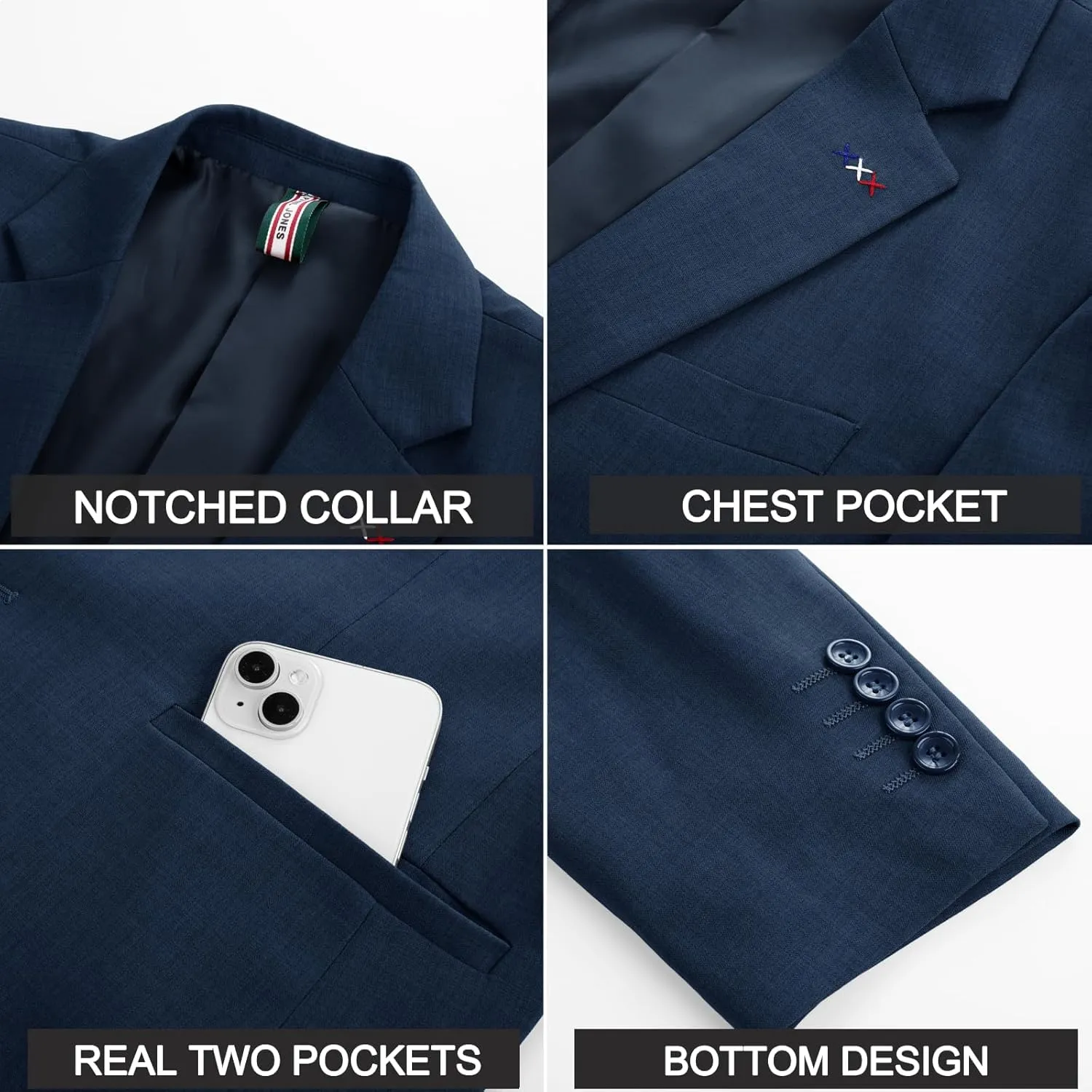 PJ PAUL JONES Mens Blazers Sport Coats Casual Lightweight Two Button Business Suit Jackets