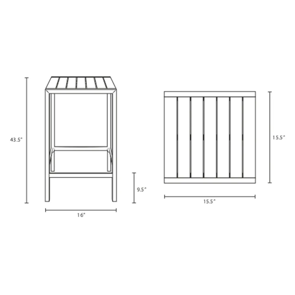 Shore Outdoor Patio Aluminum Bar Table