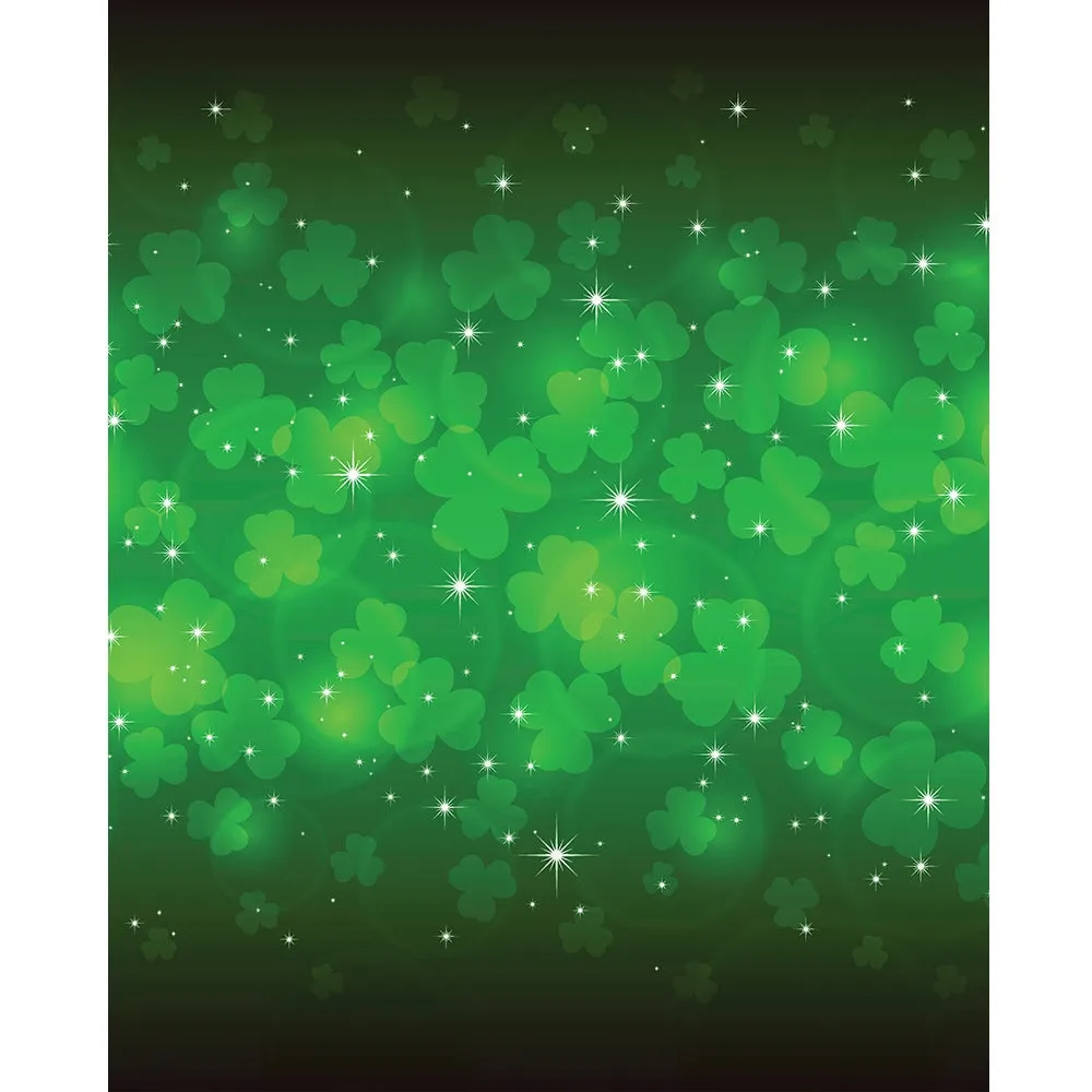 Sparkling Clover Bokeh Printed Backdrop