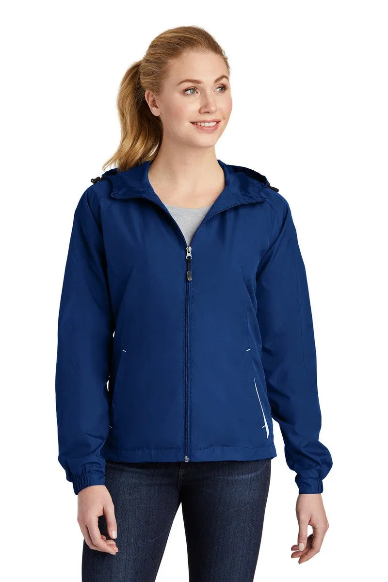 Sport-Tek ®  Ladies Colorblock Hooded Raglan Jacket. LST76, Basic Colors
