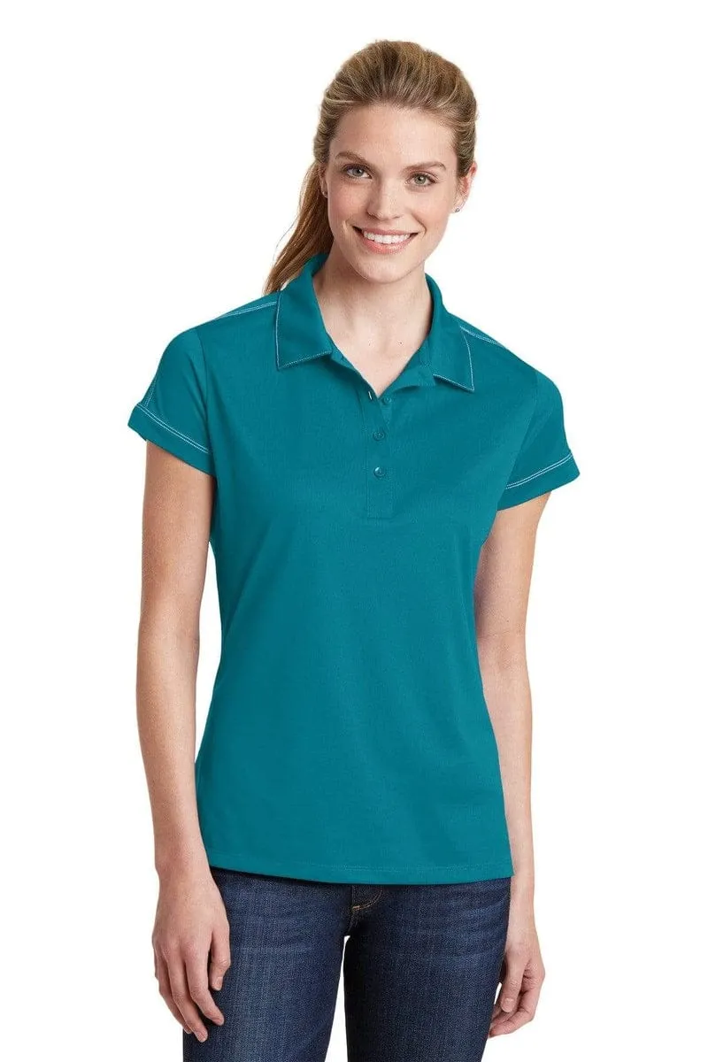 Sport-Tek LST 659: Ladies Contrast Stitch Micropique Sport-Wick Polo