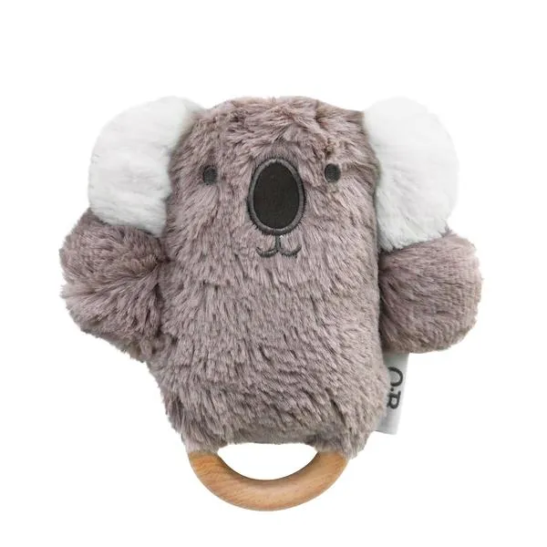 The Animal Wooden Soft Rattle - Various Styles