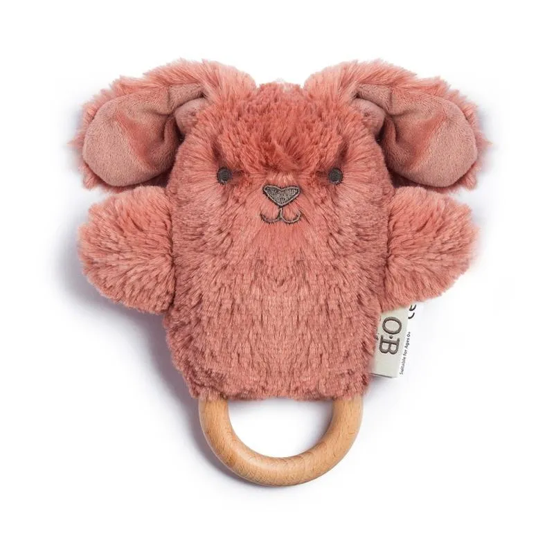 The Animal Wooden Soft Rattle - Various Styles