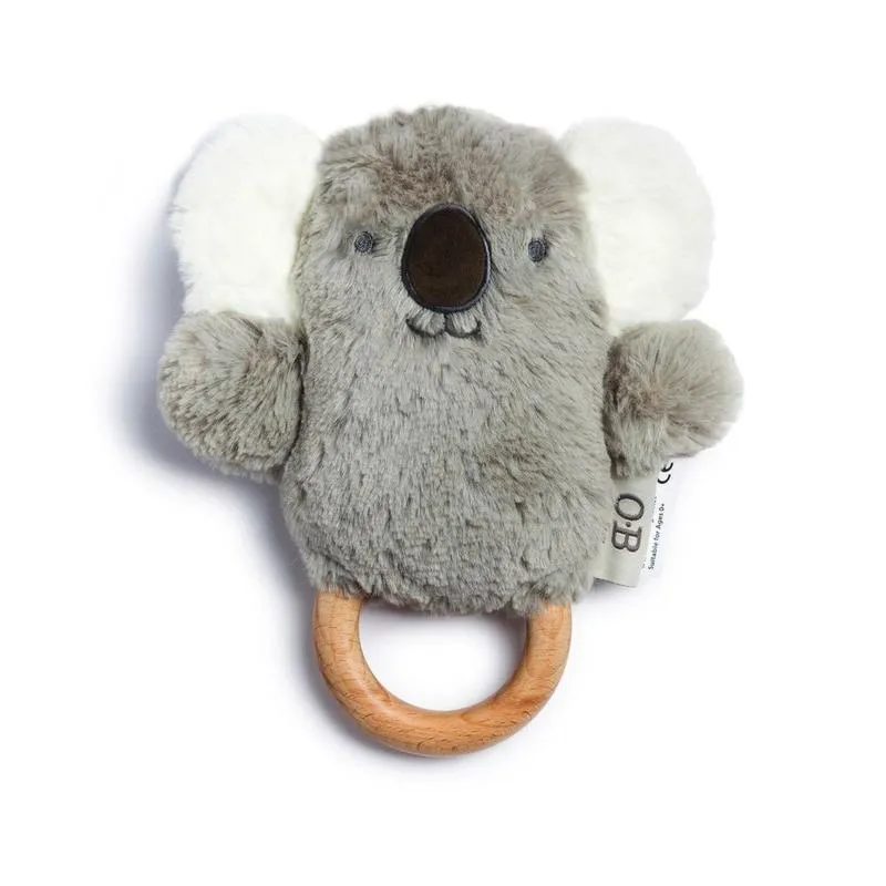 The Animal Wooden Soft Rattle - Various Styles
