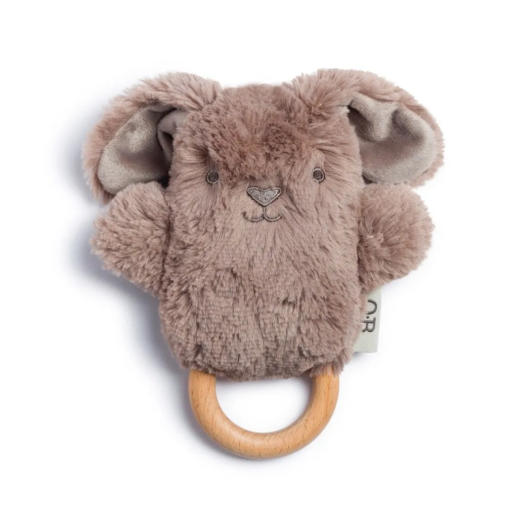 The Animal Wooden Soft Rattle - Various Styles