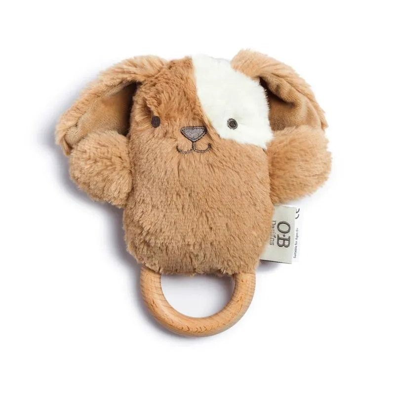 The Animal Wooden Soft Rattle - Various Styles