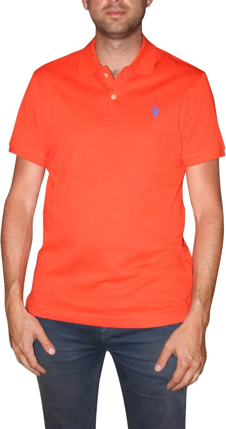 U.S. Polo Assn. Men's Solid Short Sleeve Interlock Polo Shirt, Golf Shirts for Men, Business Casual Polos