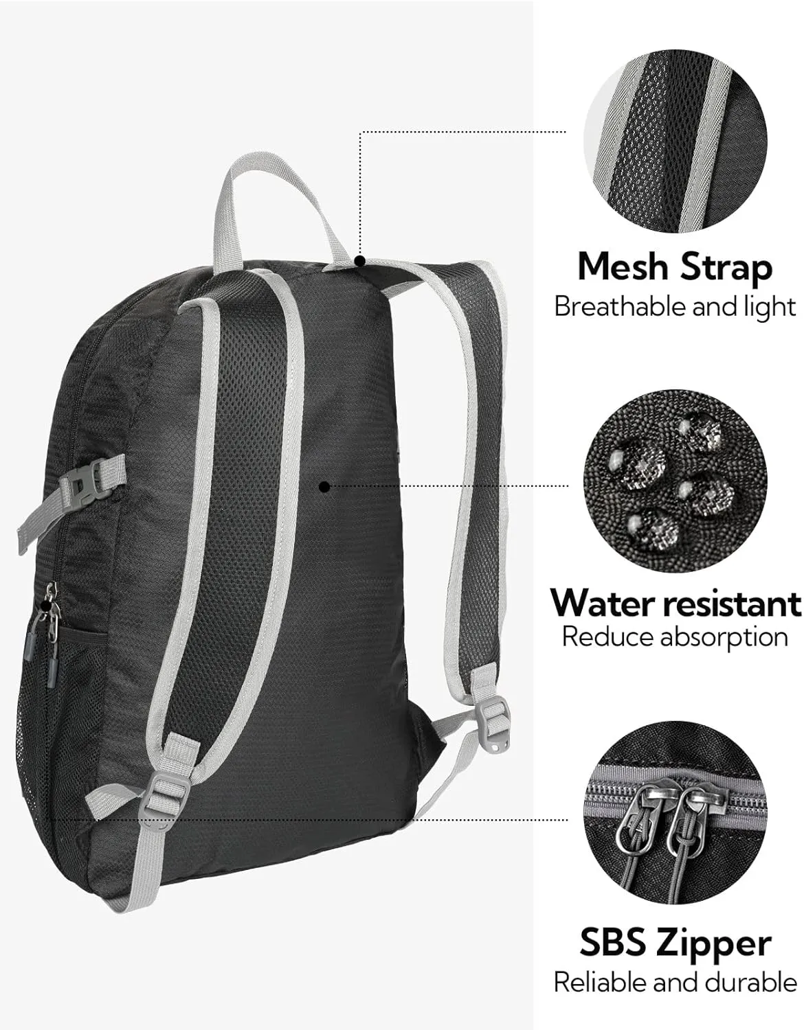 WATERFLY Small Lightweight Packable Backpack: 20l Ultra Light Foldable Travel Hiking Camping Daypack Day Pack for Man Woman
