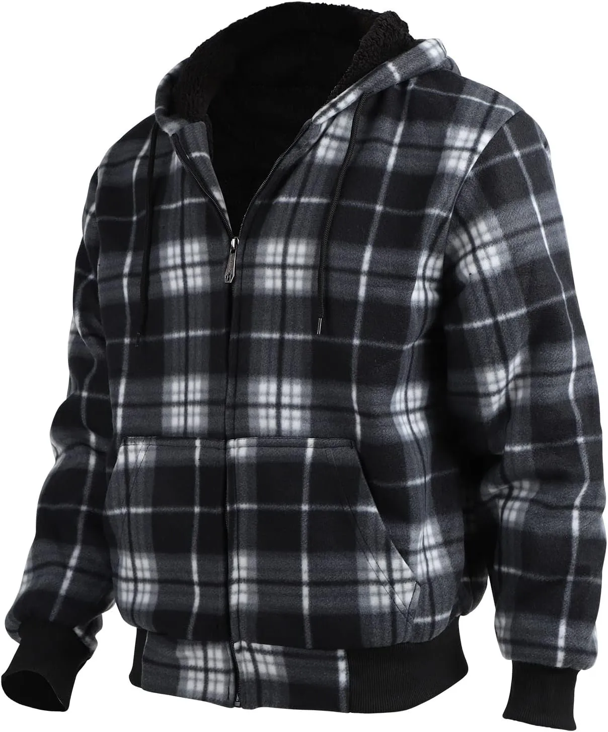 Winter Heavy Warm Sherpa Lined Fleece Plaid Flannel Jacket Men Plus Size S-5XL Big&Tall Mens Coat