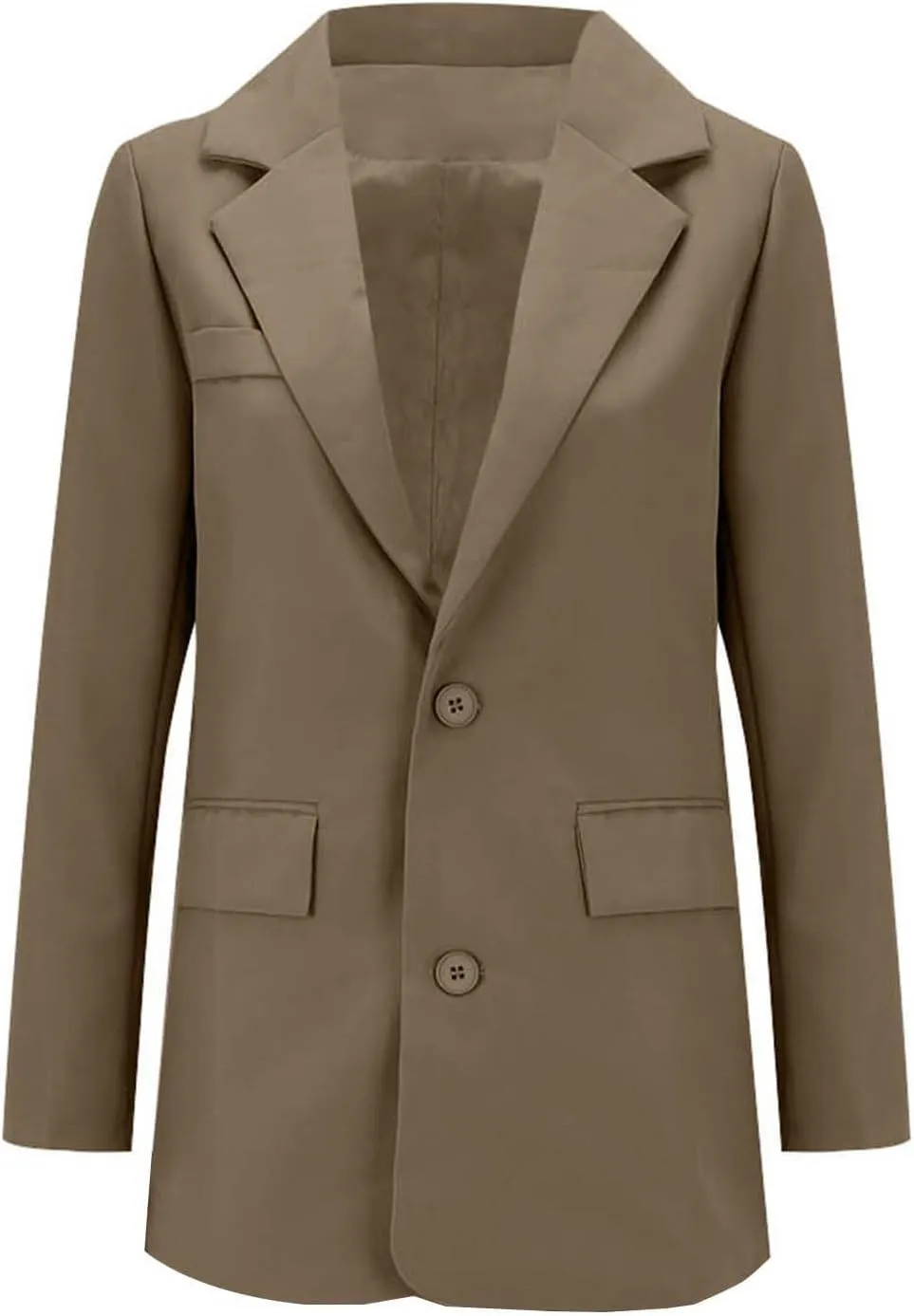 Women's Blazer Jackets Fall Long Sleeve Open Front Button Work Office Suit Jacket with Pockets